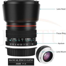 img 1 attached to 📷 JINTU 85mm F1.8 Portrait Prime Telephoto Lens for Canon EF SLR Camera 4000D 2000D 1200D 1100D 1300D 90D 80D 60D 70D 7D Mark II 5D Mark III 650D 750D 700D 550D 200D