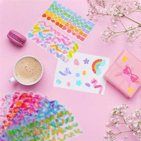 img 2 attached to 🎨 Vibrant Style: 18 Sheets Colorful Letter Sticker Alphabet Self Adhesive Korean Sticker Heart Ribbon Star Sticker Love Decorative Sticker Bulk DIY Decor Sticker for Art Craft Greeting Card Scrap Book