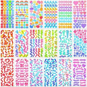 img 4 attached to 🎨 Vibrant Style: 18 Sheets Colorful Letter Sticker Alphabet Self Adhesive Korean Sticker Heart Ribbon Star Sticker Love Decorative Sticker Bulk DIY Decor Sticker for Art Craft Greeting Card Scrap Book