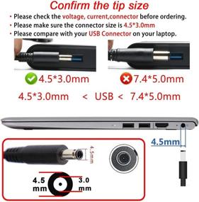 img 3 attached to 💡 45W AC Adapter Charger for Dell Inspiron 15 3000 5000 Series - 15-3552 3555 3558 3565 3567 5551 5552 5555 5558 5559 5565 5567 5568 5578 7558 7568 7569 7579 Laptops - Power Supply Cord Replacement
