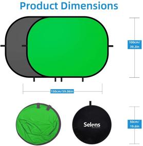 img 1 attached to Маленький переносной задник Selens: двухсторонний серый и зеленый экран 2 в 1 с небольшой сумкой | Идеален для стриминга на YouTube, фотографии товаров, виртуальных видеозвонков Zoom | 39x59 дюймов / 1 м × 1.5 м
