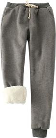 img 4 attached to PEHMEA Women's Sherpa Lined 👖 Fleece Joggers Pants: Cozy Athletic Workout Sweatpants