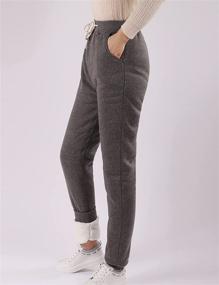 img 2 attached to PEHMEA Women's Sherpa Lined 👖 Fleece Joggers Pants: Cozy Athletic Workout Sweatpants