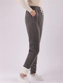 img 3 attached to PEHMEA Women's Sherpa Lined 👖 Fleece Joggers Pants: Cozy Athletic Workout Sweatpants