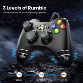 img 2 attached to 🎮 VOYEE PC Controller: Wired Controller for Xbox 360 & Slim/PC Windows 10/8/7, Upgraded Joystick, Double Shock, Enhanced (Gray)