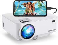 🎬 topvision 5500l mini projector for outdoor movies, full hd 1080p support, portable video projector compatible with fire stick, hdmi, vga, usb, av, laptop, ps4 logo