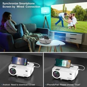 img 2 attached to 🎬 TOPVISION 5500L Mini Projector for Outdoor Movies, Full HD 1080P Support, Portable Video Projector Compatible with Fire Stick, HDMI, VGA, USB, AV, Laptop, PS4