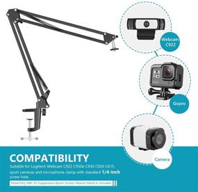 img 1 attached to 📸 Anivia Webcam Stand: Flexible Scissor Arm Clamp Mount for W8 W5 C922 C930e C930 C920 C615 Cameras