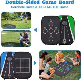 img 3 attached to 🌽 Gonex Collapsible Cornhole Set - Portable Corn Hole Boards for Outdoor Toss Game