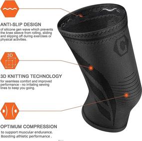 img 2 attached to 🏃 Top-rated CAMBIVO 2 Pack Knee Compression Sleeve for Women and Men - Ideal Knee Brace for Running, Workout, Hiking, and Sports Support