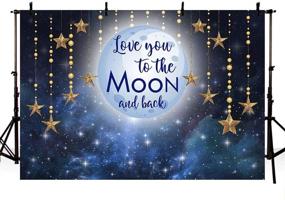 img 4 attached to Moon and Stars Night Sky Love You Gold Hanging Stars Birthday Party Banner Baby Shower Backdrops 7x5ft - MEHOFOTO Photo Background for Photography Decoration