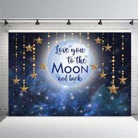 img 3 attached to Moon and Stars Night Sky Love You Gold Hanging Stars Birthday Party Banner Baby Shower Backdrops 7x5ft - MEHOFOTO Photo Background for Photography Decoration