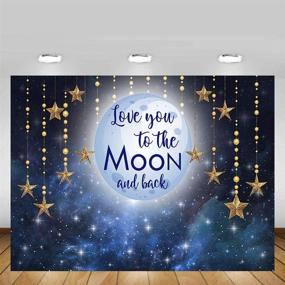 img 1 attached to Moon and Stars Night Sky Love You Gold Hanging Stars Birthday Party Banner Baby Shower Backdrops 7x5ft - MEHOFOTO Photo Background for Photography Decoration