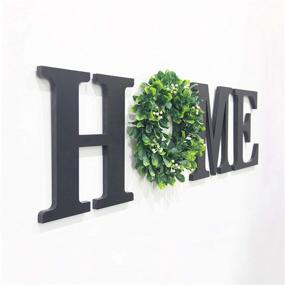 img 4 attached to Hanging Black Wooden Letters Wreath
