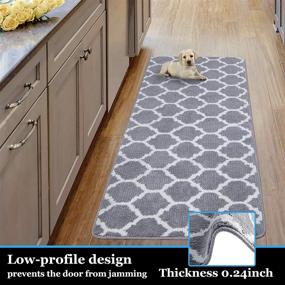 img 1 attached to 🚪 Iwanda Grey Indoor Doormat Runner - 20"x59", Non Slip & Machine Washable, Super Absorbent Entryway Floor Mat with Mud Trapper Feature