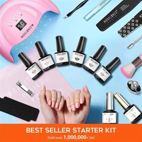 img 2 attached to 💅 Modelones Gel Nail Polish Kit: 6 Colors with 48W UV Light - Perfect Starter Kit for Beginners with LED Nail Lamp, Glossy & Matte Top/ Base Coat, No Wipe Formula & Professional Manicure Tools