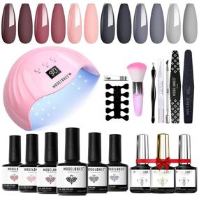 img 4 attached to 💅 Modelones Gel Nail Polish Kit: 6 Colors with 48W UV Light - Perfect Starter Kit for Beginners with LED Nail Lamp, Glossy & Matte Top/ Base Coat, No Wipe Formula & Professional Manicure Tools