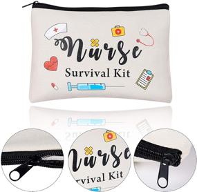 img 3 attached to Nursing Makeup Bags - Complete Nurse Survival Kit Gift Set, Funny Cosmetic Travel Pouch 👩 Bag for Nurse Practitioners & Nursing Students - Must-Have Nurse Practitioner Supplies for Women in Nursing School