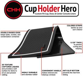 img 3 attached to 🚗 Аксессуары для Toyota 4Runner 2010-2022: вставки для подстаканников CupHolderHero Premium с антискользящим покрытием, коврики для средней консоли, вставки для карманов дверей - комплект из 27 штук (2 ряда сидений, белая отделка)