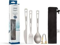 🍴 finesscity titanium utility cutlery set: strong, lightweight, and versatile - ideal for home, travel, and camping логотип