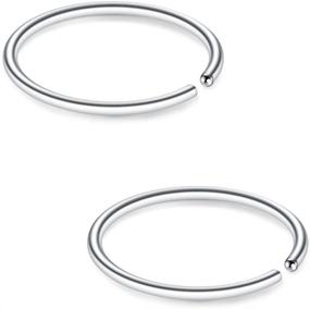 img 2 attached to 💎 SCERRING 12-27PCS Stainless Steel Nose Septum Hoop Rings Lip Helix Cartilage Tragus Ear Piercings: Variety Pack with Sizes 6-10mm