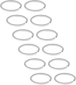 img 4 attached to 💎 SCERRING 12-27PCS Stainless Steel Nose Septum Hoop Rings Lip Helix Cartilage Tragus Ear Piercings: Variety Pack with Sizes 6-10mm