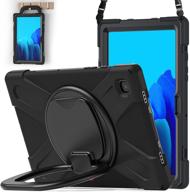 📱 batyue samsung tab a7 case - protective rugged cover with pencil holder for samsung galaxy tab a7 10.4 inch 2020 (sm-t500/t505/t507) - 360° swivel stand, shoulder strap - ideal for kids, boys, girls - black logo