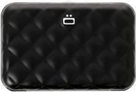 💼 ögon designs quilted button aluminium wallet - women's rfid blocking card holder - black - holds up to 10 cards and banknotes logo