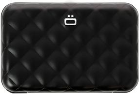 img 4 attached to 💼 Ögon Designs Quilted Button Aluminium Wallet - Women's RFID Blocking Card Holder - Black - Holds up to 10 Cards and Banknotes