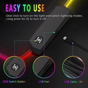 img 1 attached to Улучшите свой игровой опыт с RGB игровым ковриком для мыши - размер XL (31,5 X 12 дюймов) и 11 режимами подсветки!