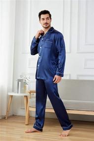 img 2 attached to Upgrade Your Sleepwear with JYHER's Classic Button Satin Pajamas
