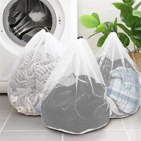 img 4 attached to 🧺 Jeetee Heavy Duty Diamond Mesh Laundry Bag, Pack of 3 - 23.6x31.5 inches, Sturdy & Large Wash Bag, Durable Drawstring Bag for College & Apartment Dweller; Ideal Machine Washable Laundry Bag