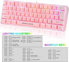 img 3 attached to 🎮 Vibrant 61-Key RGB Gaming Keyboard: Wired Backlit Mini Keyboard for PC/Mac/Linux/Laptop - Pink