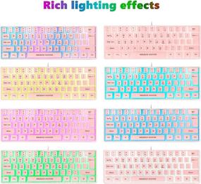 img 1 attached to 🎮 Vibrant 61-Key RGB Gaming Keyboard: Wired Backlit Mini Keyboard for PC/Mac/Linux/Laptop - Pink