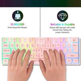 img 2 attached to 🎮 Vibrant 61-Key RGB Gaming Keyboard: Wired Backlit Mini Keyboard for PC/Mac/Linux/Laptop - Pink