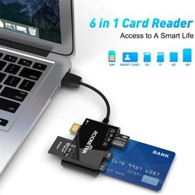 img 1 attached to 🚀 Rocketek 6-in-1 Smart Card Reader: USB SD & Micro SDXC Memory Card Adapter for Military CAC, Mac OS & Windows compatible