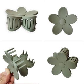 img 1 attached to 🌸 Wgluupk Flower Claw Clip: Large Non-Slip Hair Clips for Thick Hair - 7 Packs with 7 Colors; Perfect Birthday Gifts for Women