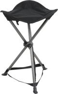 🪑 portable and compact: portal folding tripod camping stool in sleek black логотип