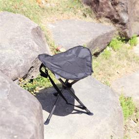 img 2 attached to 🪑 Portable and Compact: PORTAL Folding Tripod Camping Stool in Sleek Black