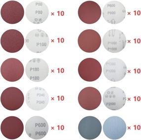 img 3 attached to 🔵 100-Pack of 3-Inch Hook & Loop Sanding Discs - DeSS Aluminium Oxide Sander Disc with Grit Range 80-3000