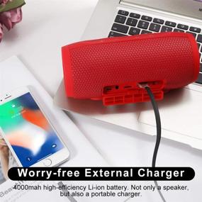 img 1 attached to 🔊 20W Bass Zealot S16 MusicUnicorn Wireless Bluetooth Speaker: Portable & Loud Stereo Sound with Handfree Calling, 4000mAh Battery, for iPhone, Samsung, Huawei - Red