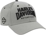 🧢 sporty and stylish: harley-davidson men's embroidered athletic curved bill adjustable baseball cap in gray логотип