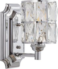 img 4 attached to 💡 Doraimi Modern Crystal Wall Sconce with Chrome Finish - Elegant Bathroom Lighting Fixture with LED Bulb