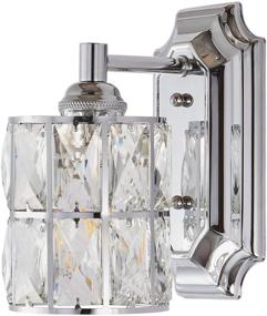 img 3 attached to 💡 Doraimi Modern Crystal Wall Sconce with Chrome Finish - Elegant Bathroom Lighting Fixture with LED Bulb