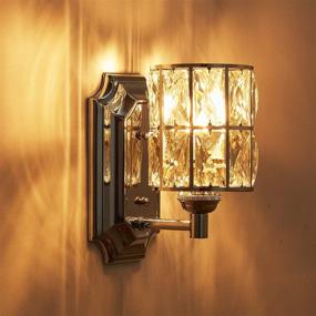 img 2 attached to 💡 Doraimi Modern Crystal Wall Sconce with Chrome Finish - Elegant Bathroom Lighting Fixture with LED Bulb