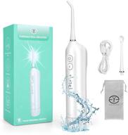 🚰 portable travel water flosser for teeth - effective dental oral irrigator with 3 cleaning modes, ipx7 waterproof, and 2 jet tips logo