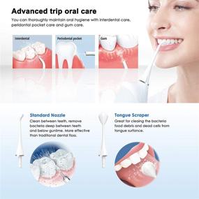 img 2 attached to 🚰 Portable Travel Water Flosser for Teeth - Effective Dental Oral Irrigator with 3 Cleaning Modes, IPX7 Waterproof, and 2 Jet Tips