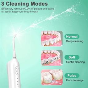 img 1 attached to 🚰 Portable Travel Water Flosser for Teeth - Effective Dental Oral Irrigator with 3 Cleaning Modes, IPX7 Waterproof, and 2 Jet Tips