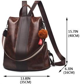 img 1 attached to 👜 Large Waterproof Detachable Convertible Travel Shoulder Bag - Women's Anti-Theft Casual Backpack Purse (6166Coffee)