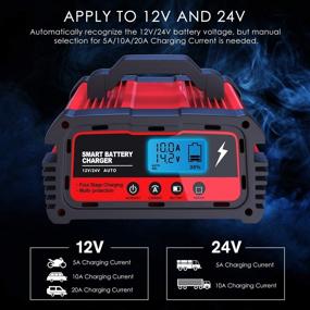 img 3 attached to 🔋 LEICESTERCN Car Battery Charger: Smart 12V 24V Automotive Maintainer with LCD, Repair Function - Ideal for Motorcycle, Automobiles, Boats, Tractors, Snowmobiles, and More